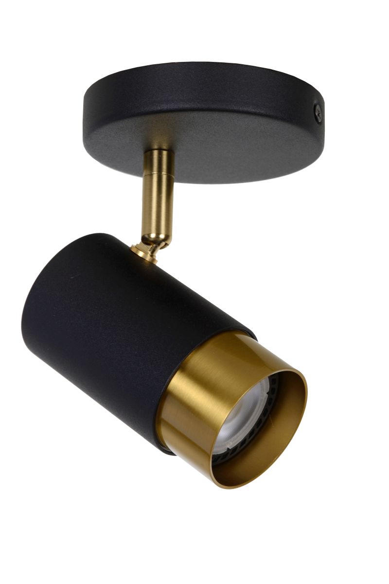 Lucide FLORIS - Stropné bodové svietidlo - Ø 10 cm - 1xGU10 - Čierna